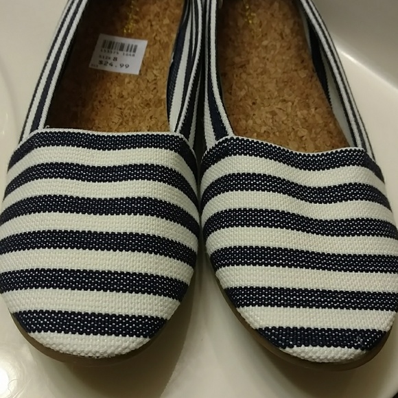 SALE! New stretch elastic flats, navy/white - Picture 6 of 7